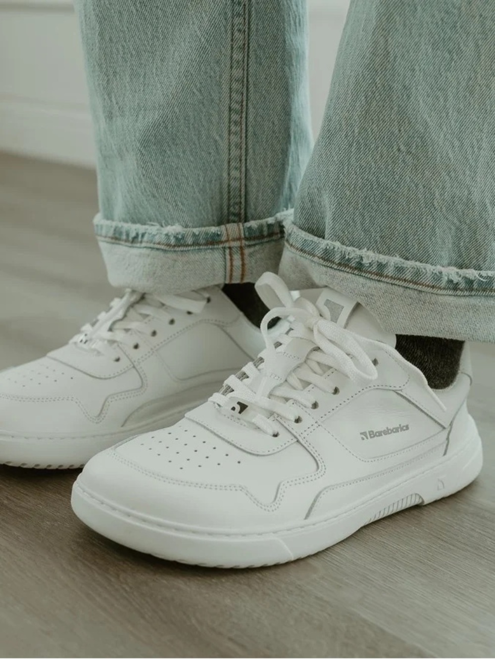 BAREBARICS ZING LEATHER SNEAKER - ALL WHITE